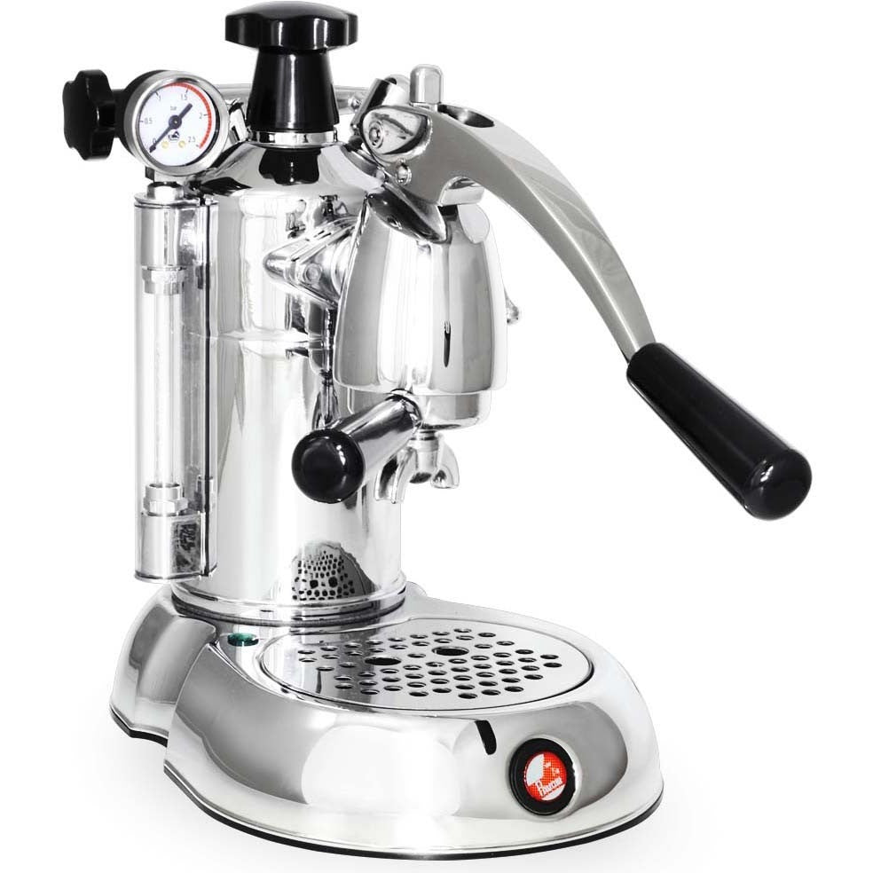 La Pavoni Professional Lever Espresso Machine; Chrome, Black Base